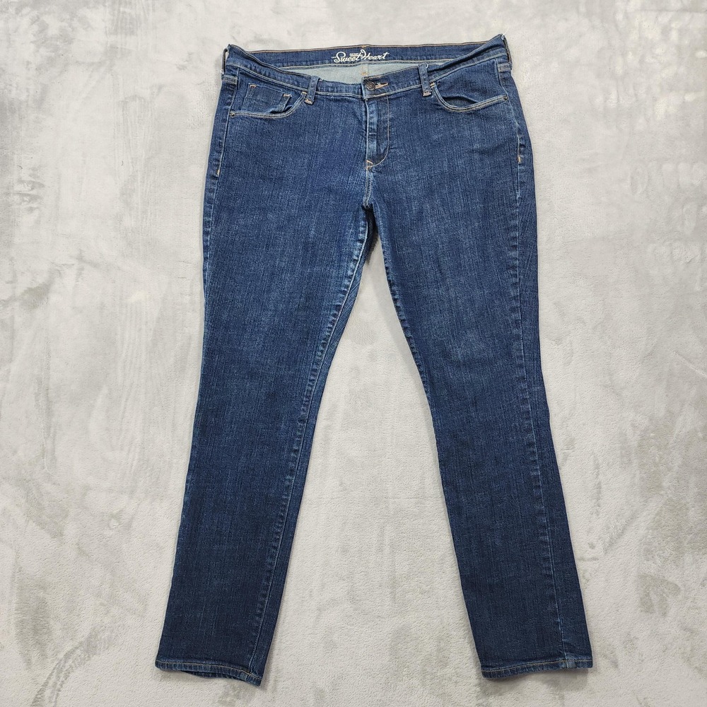 Old Navy Jeans Womens 16 Blue Mid Rise Sweetheart Skinny Stretch Denim Casual